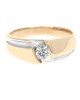 Gentlemen's Diamond Solitaire Fluted Ring in Yellow Gold